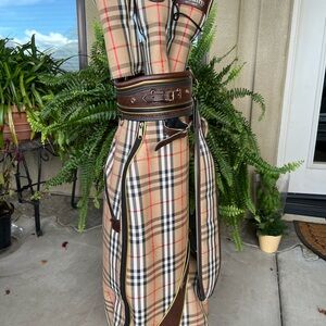 Plaid Golf Bag with Brown Accents